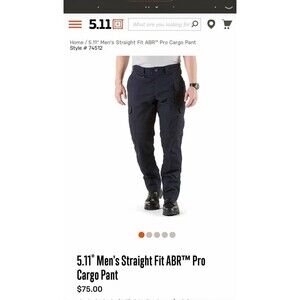 NEW 5.11 Tactical Straight Fit Cargo Pants Men’s 42x34 Navy Blue Utility Work